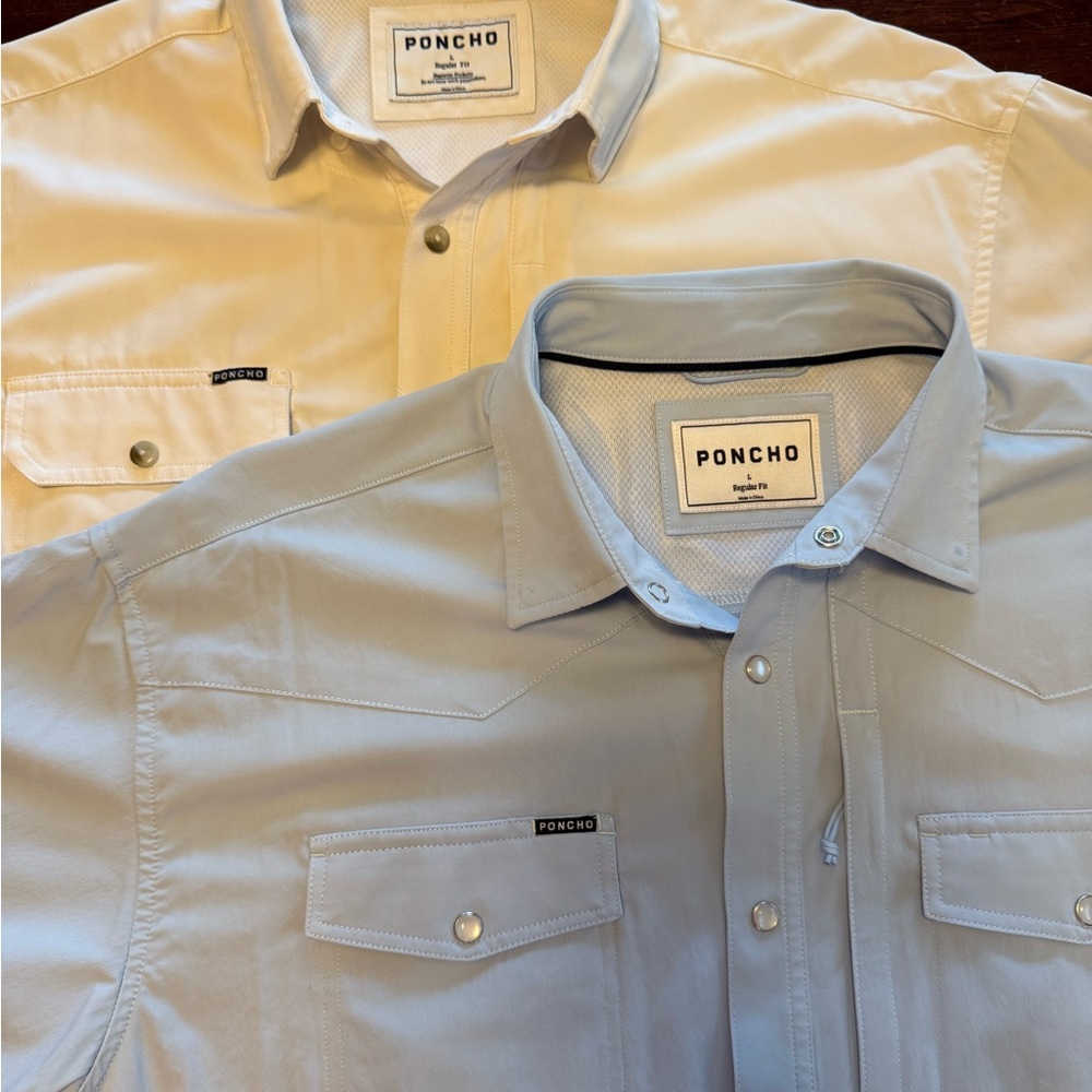 Lot of 2 Poncho outdoors large regular fit shirts